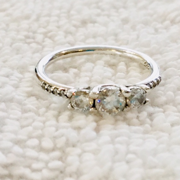 Pandora Jewelry - Pandora Three Zirconia Sterling Ring Size 4.25 Pandora Jewelry - Pandora Three Zirconia Sterling Ring Size 4.25